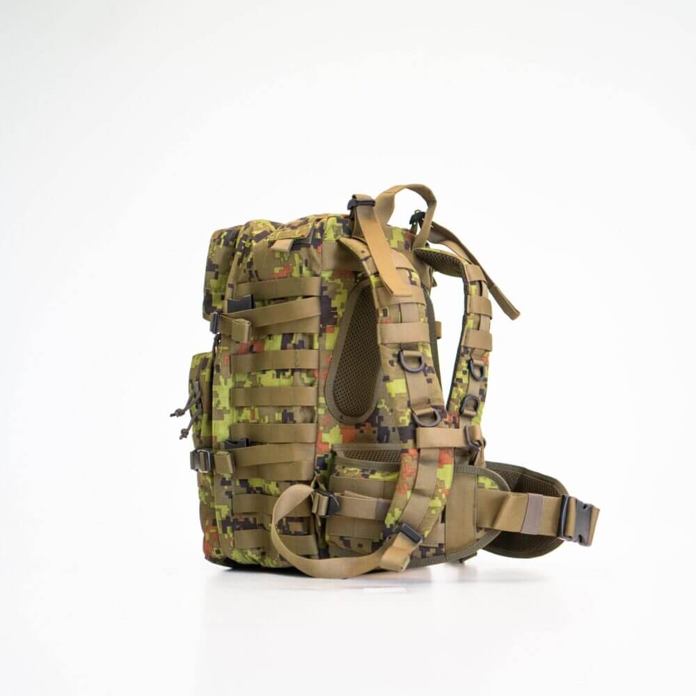 a back pack with multiple compartments and straps.