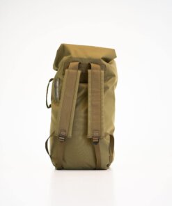 a back pack with straps and a pocket.