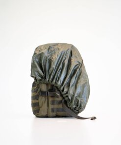 a backpack with a cover on top of it.