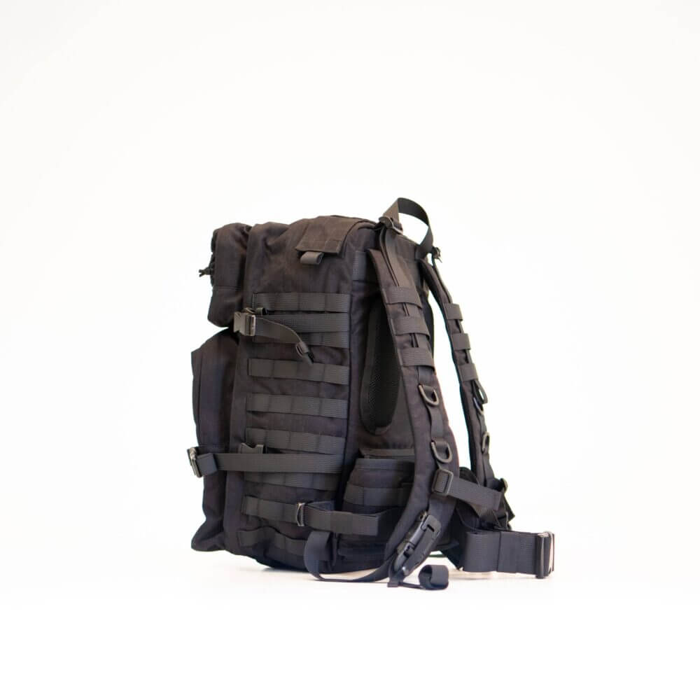 a back pack with straps on a white background.