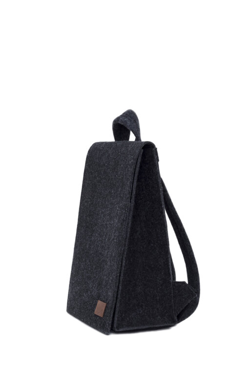 a black backpack sitting on top of a white background.