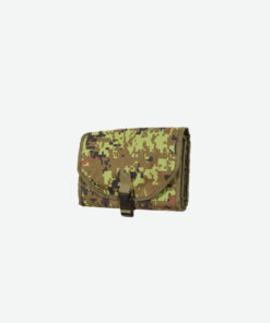 a small wallet with a camo pattern on it.