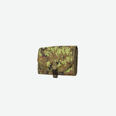 a small wallet with a camo pattern on it.