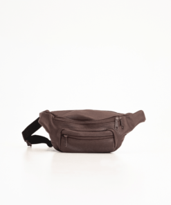 a brown fanny bag on a white background.