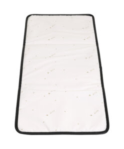 a white mattress with a black border.